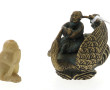 Petit bronze figurant 2 personnages chev