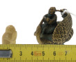 Petit bronze figurant 2 personnages chev