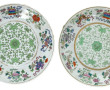 CHINE - Deux assiettes creuses en porcel