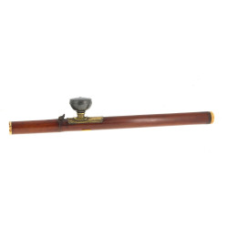 Pipe à opium en bambou et laiton gravé, 