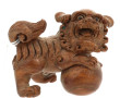 Chien de Fô mâle en bois sculpté, posant