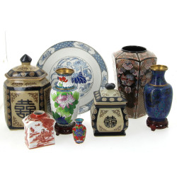 ASIE - Lot comprenant 2 vases en cloison