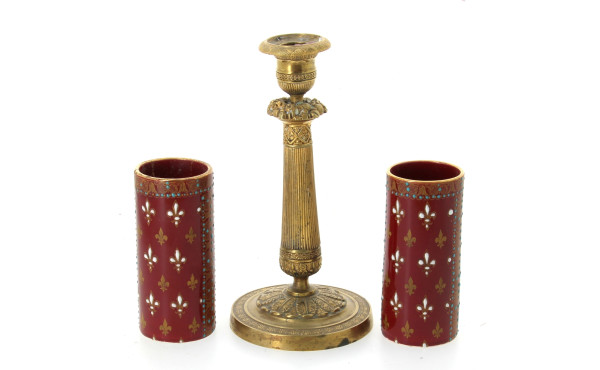 Flambeau XIXème en bronze doré (choc à l