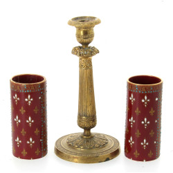 Flambeau XIXème en bronze doré (choc à l