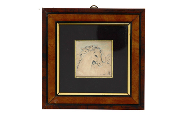 "Cheval", plaque en argent 925ème travai