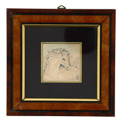 "Cheval", plaque en argent 925ème travai
