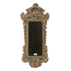 Miroir en bois sculpté patiné couleur ar