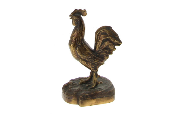 Petite bronze figurant un coq, H 15,5 cm