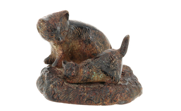 "Chatte et son chaton", petit sujet pati