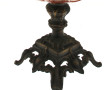 Lampe à pétrole en métal à décor rocaill