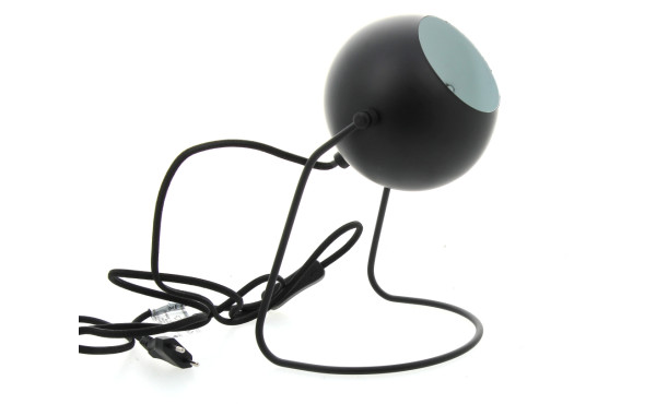 Lampe à poser en métal noir, cordon noir