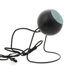 Lampe à poser en métal noir, cordon noir