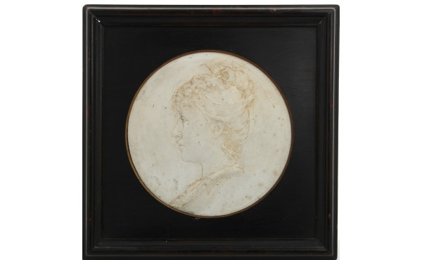 "Portrait de femme de profil", médaillon