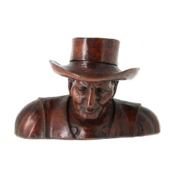 Buste de vieux breton, sujet en bois scu