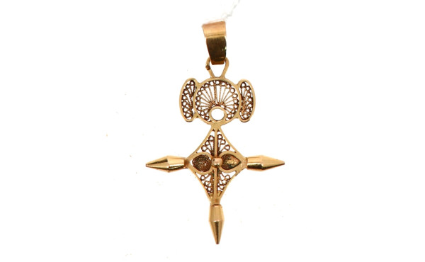 Croix d'Agadès en or jaune 18 carats, po