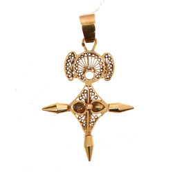 Croix d'Agadès en or jaune 18 carats, po