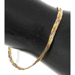 Bracelet 3 ors à maille tressée, 750ème,