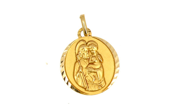 Médaille St Christophe en or jaune 18 ca