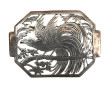 Broche en argent ajouré à décor d'un ois