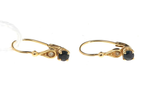 Paire de BO en or jaune 18 carats, poinç