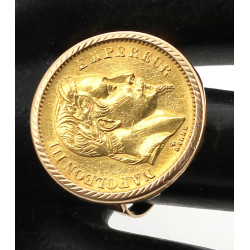 Pièce de 20 F or montée en bague, poids 
