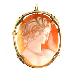 Broche-pendentif en or jaune 18 carats, 
