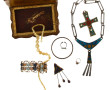 Coffret en bois garni de bijoux fantaisi