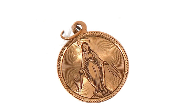 Médaille ancienne à décor d'une Vierge e