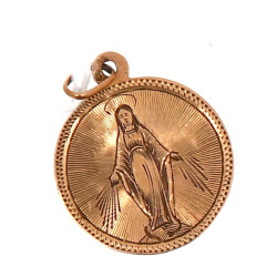 Médaille ancienne à décor d'une Vierge e