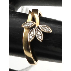 Bague en or jaune 18 cts (750ème), serti