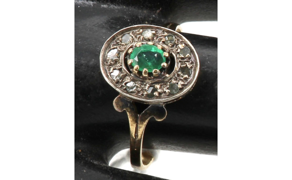 Bague ancienne deux ors 18 cts, poinçon 