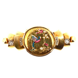 Broche ancienne en or 18 carats, agrémen