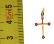 Pendentif croix en or jaune 18 cts, poin