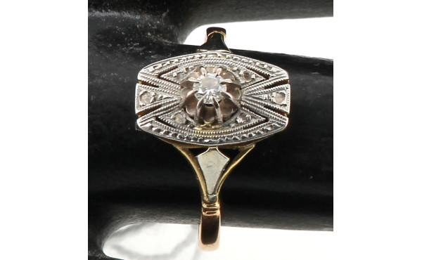 Bague ancienne époque ART DECO, deux ors