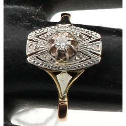 Bague ancienne époque ART DECO, deux ors