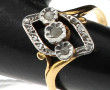 Bague ancienne deux or 18 cts, poinçon t