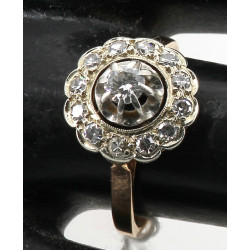 Bague ancienne en or 18 cts et platine, 