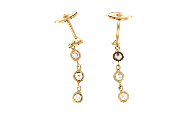 Paire de BO pendantes en or jaune 18 cts