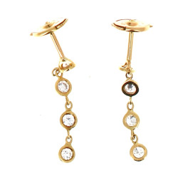 Paire de BO pendantes en or jaune 18 cts