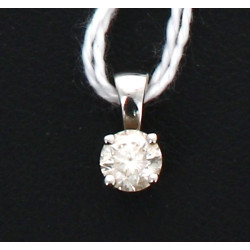 Pendentif en or gris 18 cts serti d'un d