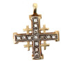 Pendentif croix en or bicolore 14 cts se