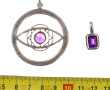 Deux pendentifs en argent sertis d'améth