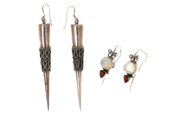 Deux paire de BO en argent 925ème dont u