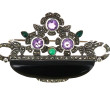 Broche ART DECO en argent en forme de co