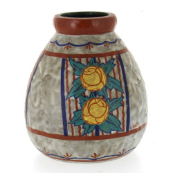 L.PAGE - Vase ovoïde en céramique à déco