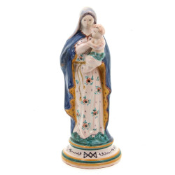Vierge à l'Enfant, statuette en faïence 