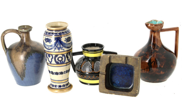 Lot de 5 céramiques : vase par Renoleau 