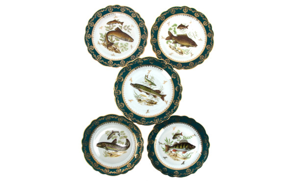 LIMOGES - Service à poisson en porcelain