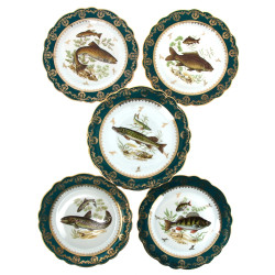 LIMOGES - Service à poisson en porcelain