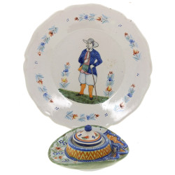 QUIMPER - Lot de 2 pièces anciennes en f